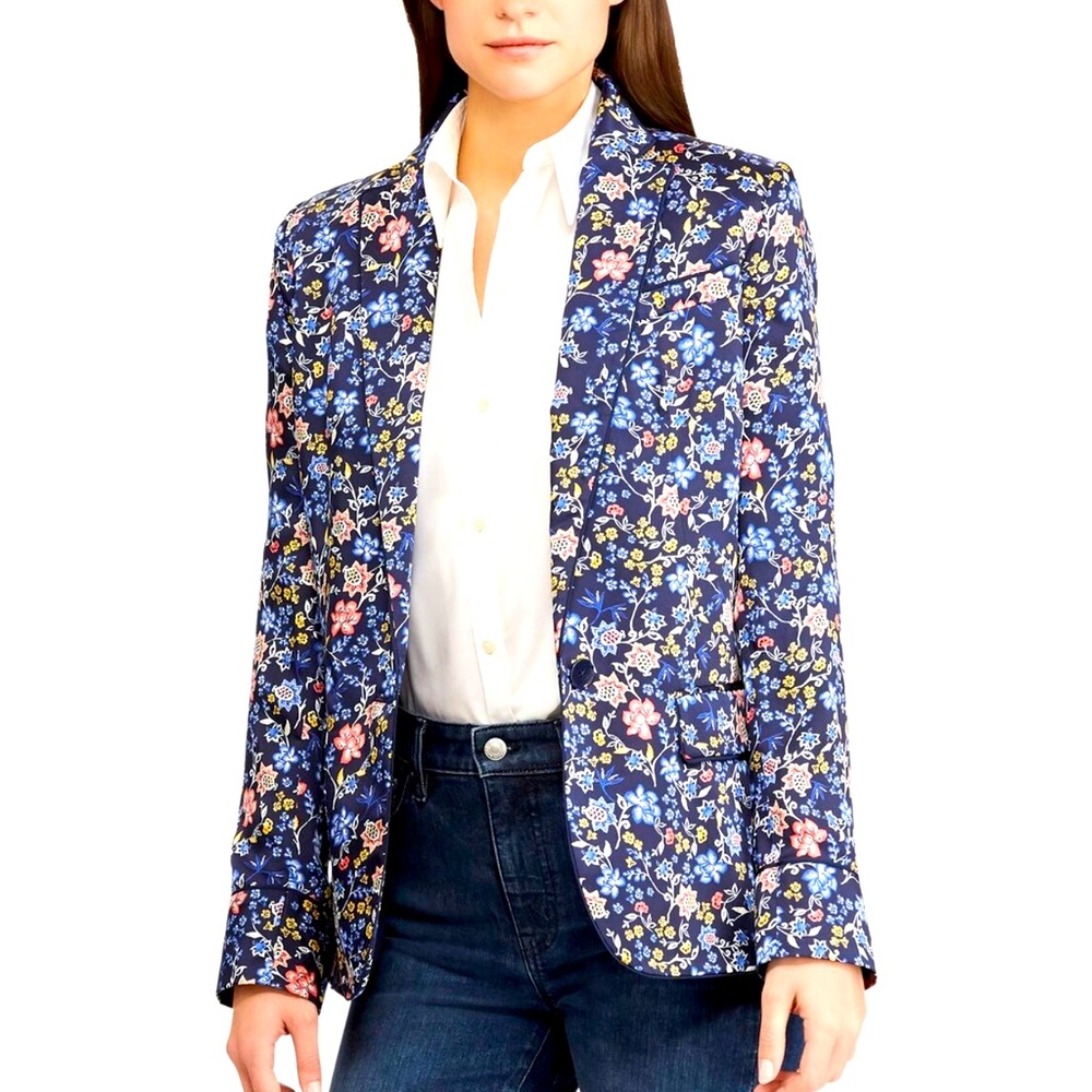 🌟 Stunning Royal Blue Ralph Lauren Floral Blazer 🌸
💼 Size: 10